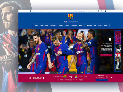 FC Barcelona | UI/Web Design barcelona fcb football messi ui ux webdesign