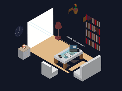 Wake Up Alone adobe illustrator cube dark designer flat design furniture furniture design graphic design graphic art illustration interior design isometric isometric design isometric illustration pixel pixel art room vector vector art