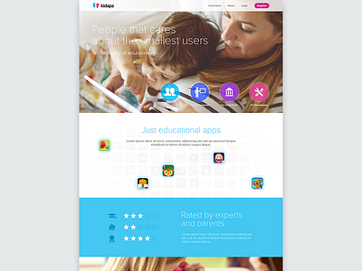 Homepage (WIP) apps education flat icons ipad iphone kid page simple