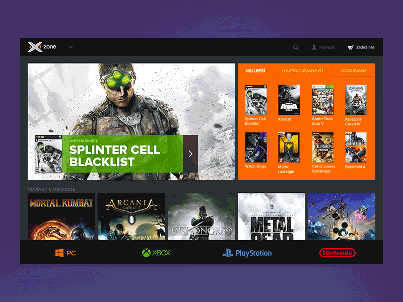 Xzone Redesign animation clean eshop flat game grid redesign simple ui