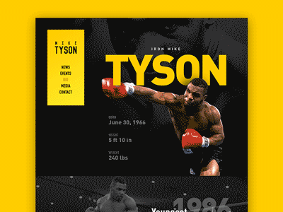 Mike Tyson - Bio animation bio box clean dark mike stats tyson yellow