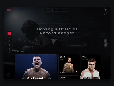 Boxrec Homepage Concept animation anthony joshua box boxer boxing boxrec concept dark fighter homepage interface redesign sport tyson fury usyk video