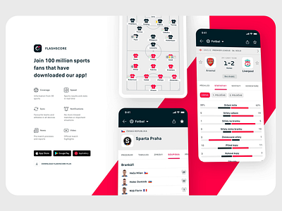 Flashscore App Landing Page animation download flashscore landing page promo simple sport website white