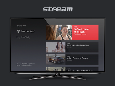 Stream.cz for Smart TV app flat gui movie smart stream television tv video