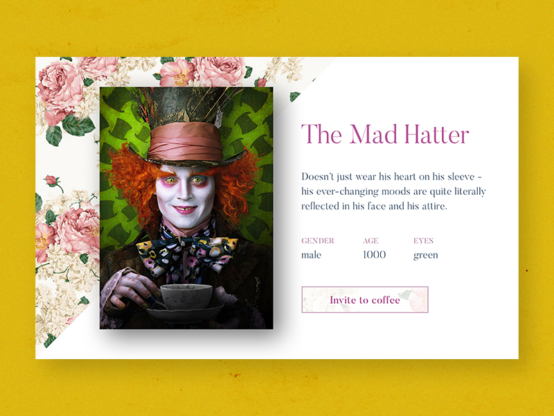 The Mad Hatter Profile Dailyui 006 By Tom Cerny On Dribbble