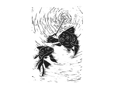 Benson and Hedges art book illustration fish illustration linocut poetry print printmaking publishing