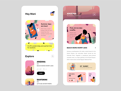 UI Design - Travel App Concept (Summer Vibes)