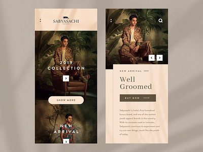 UI Design: Sabyasachi - An indian luxury brand.