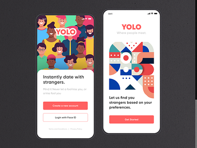 UI Design: Dating App (YOLO) app apple concept design designer dribbble illustration illustrations newconcept popular trending ui ux vector