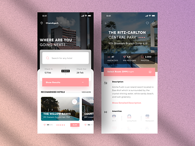 Suite Finder & Booking App UI Concept