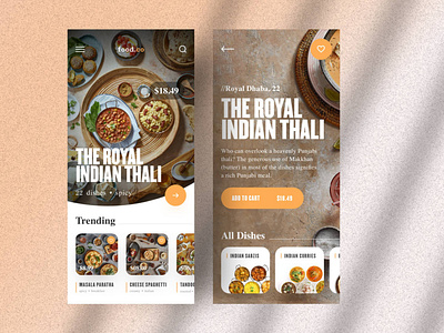 UI Design - Indian Restaurant Ordering App