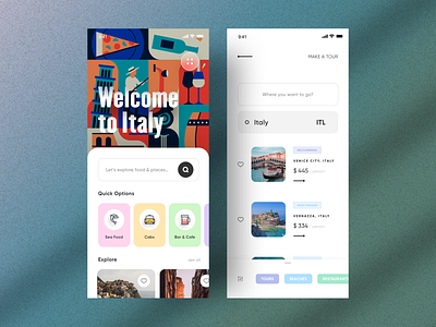 UI Design - Travel and Tours Concept