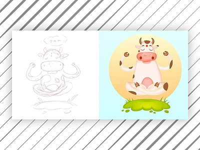 Illustration Cow app design designer dribbble follow home house illustrator rental sketch ui ux