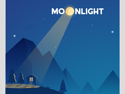 ILLUSTRATION - MOONLIGHT app branding design designer dribbble follow graphic home house illustration illustrator logo minimal sketch type typography ui ux vector web