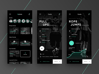 Workout App UI app branding design designer flat graphic gym icon illustration minimal app sketch type ui ux vector website workout