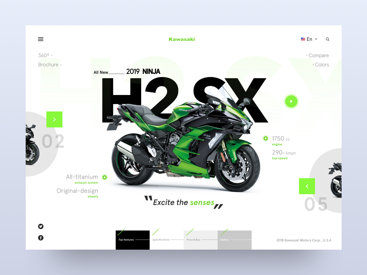 Kawasaki Bike's Detail Page Concept. by msdesigns on Dribbble