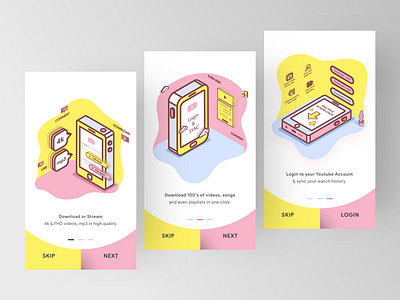 Music & Video Downloader Onboarding app branding design designer dribbble graphic illustration illustrator logo minimal music onboard sketch type typography ui ux vector web