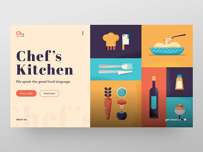 UI Design - Chef’s Kitchen “ we speak the good food language “⁣ app branding design designer dribbble follow graphic home illustration illustrator logo minimal sketch type typography ui ux vector web