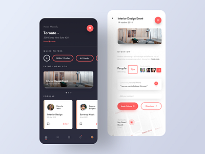 Event Finder App UI (Home Screen & Event app design designer graphic illustration illustrator logo sketch typography ui ux vector