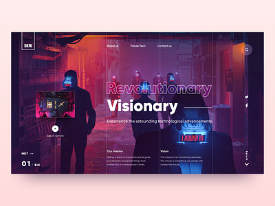 Revolutionary Visionary Future Tech Landing Page Concept⁣ app design designer illustration logo tech typography ui ux vector webdesign