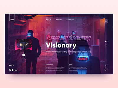 Revolutionary Visionary Future Tech Landing Page Concept⁣