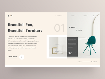 MN Furniture Hero Page⁣ - Beautiful You, Beautiful app design designer graphic illustration logo sketch typography ui ux vector