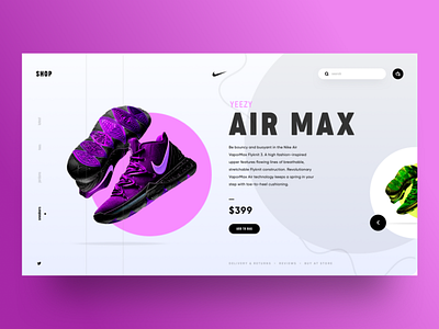 UI Design - Nike Air Max Landing Page Concept⁣ app design designer illustration logo minimal nike shoes sketch typography ui ux vector webui