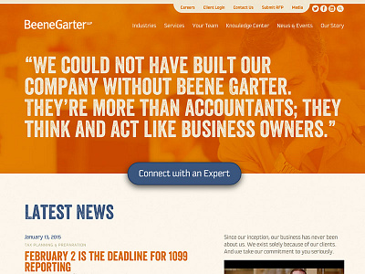 BeeneGarter Site Design accounting brand refresh texture typography web design website