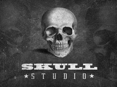 Skull Studio black and white logo texture worn