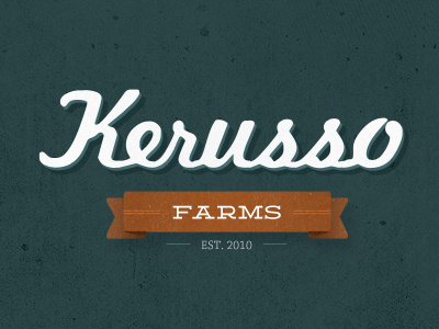 Kerusso est farm farms kerusso local logo michigan ribbon small texture