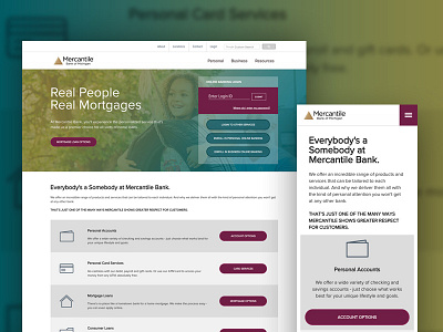 Mercantile Bank front end interface ui ux webdesign