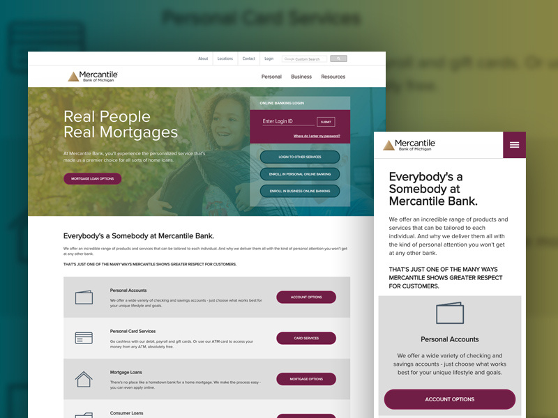 Mercantile Bank front-end interface ux ui webdesign