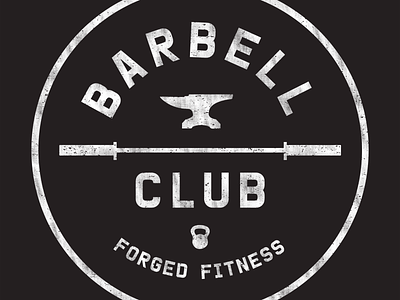 Forged Barbell Club barbell club branding crossfit forged grit identity design logo mark texture
