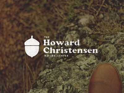 Howard Christensen Logo aged identity identity branding logo minimalist nature center texture typography vintage worn