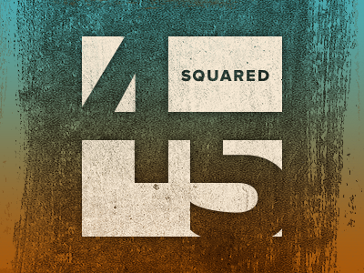 Forty-Five Squared beige blue brush concept geometric grand rapids green knockout logo numbers orange texture