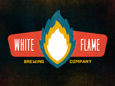 White Flame Brewing Company Colorized Concept beer brewery brewing color concept fire flame gray light logo losttype muncie onramp texture white yellow