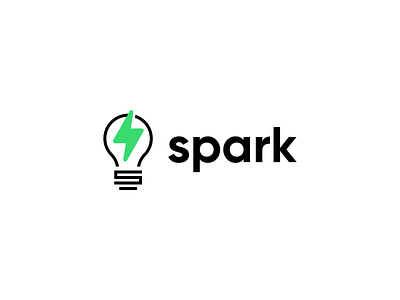Spark lightbulb logo logo concept spark