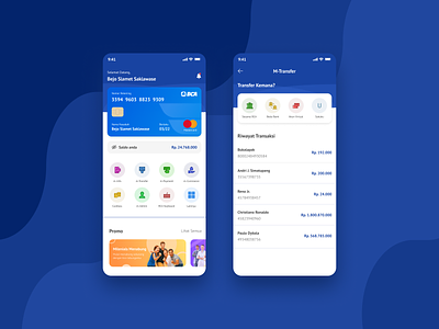 BCA M-Transfer Mobile App Redesign app app design bank app blue colorful ui uiux ux