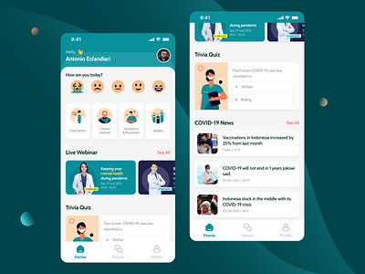 Covid-19 Mobile App Design app app design colorful covid green mental health pandemic playful student ui uiux ux warm
