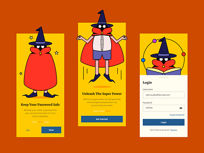 Wizard Mobile App Onboarding Design