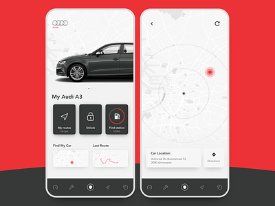 Audi App app design app ui audi car design iphone iphone x mockup ui ux