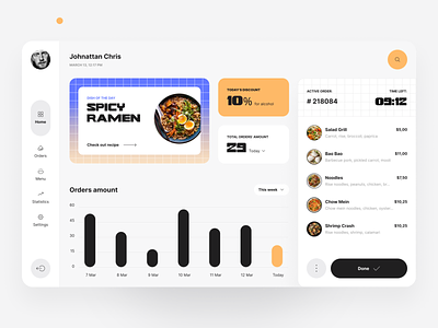 Spicy Ramen - Dashboard for Restaurant app