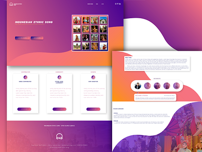 Indonesian Ethnic Song Page band design gradient illustration ilustration ilustrator interface photoshop typography user