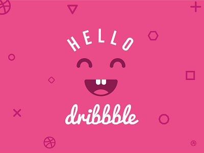 Hello Dribbble design flat icon illustration typography vector