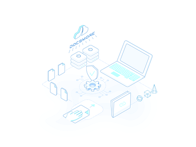 Isometric Illustration Upload File for Docsmore #2