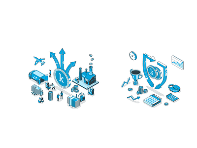 Isometric Illustrations for Internet Banking Kantox