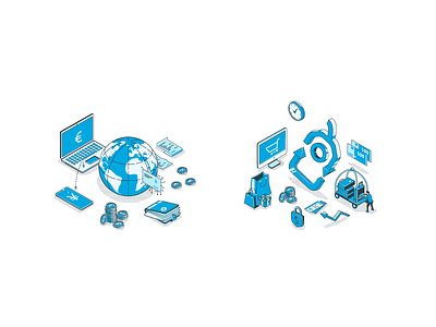 Isometric Illustrations for Internet Banking Kantox #2