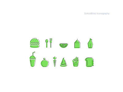 SchoolBitez iconography food icon line icons school catering icons