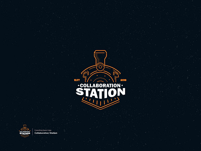 Collaboration Station Logo collaboration logo coworking space logo logo design train logo
