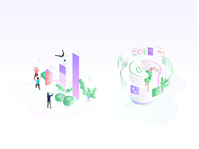 Isometric Illustrations for revenue based fintech #2